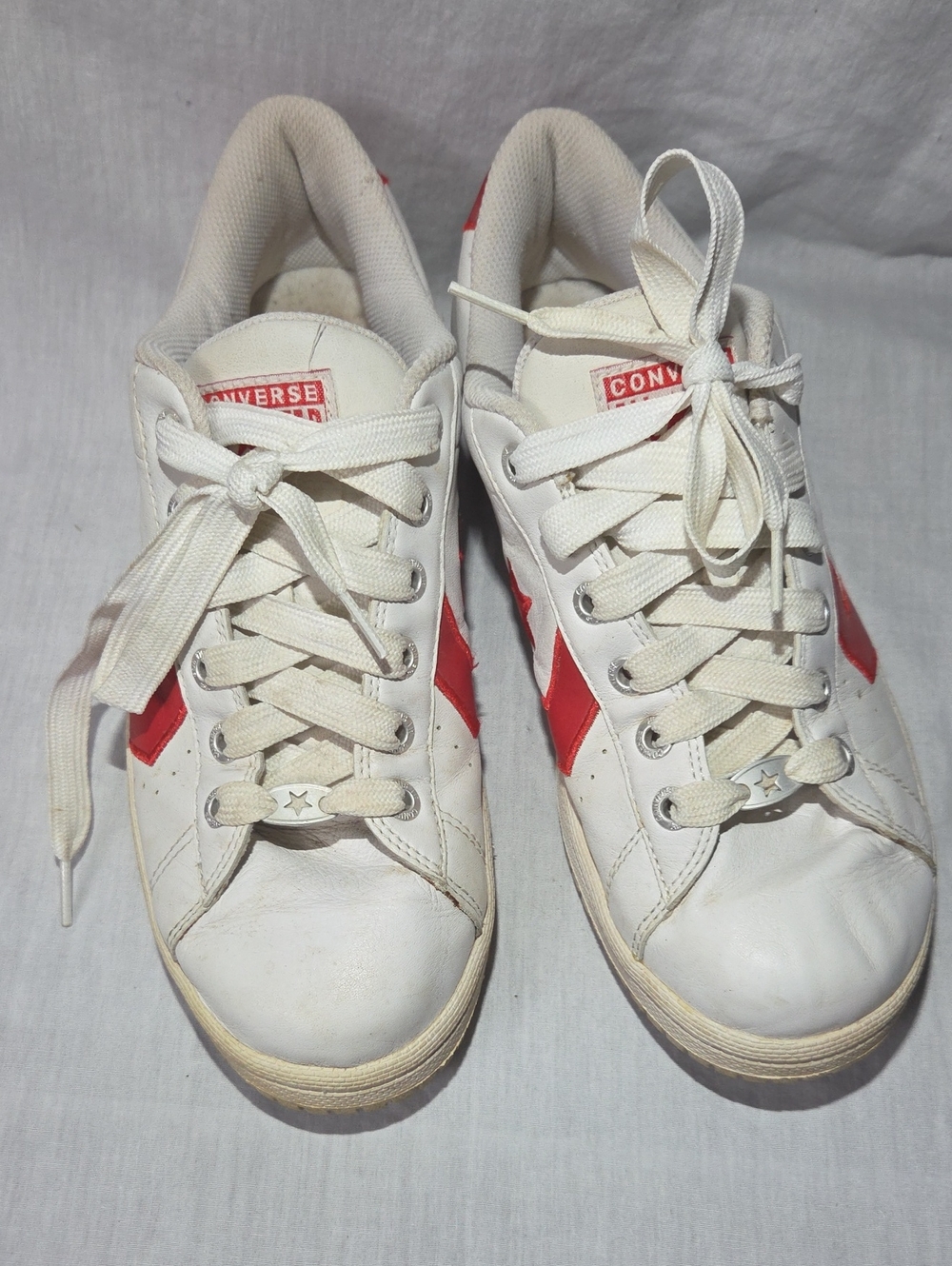 CONVERSE ALL STARS White And Red Sneakers / Tennis Shoes Mens 10 Womens 12
